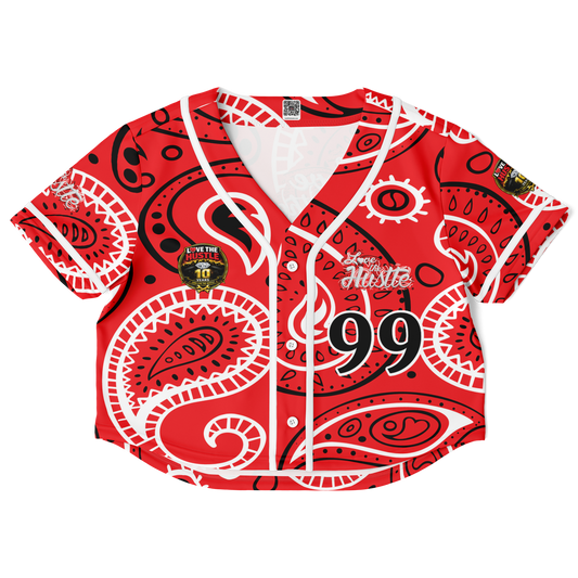 Love The Hustle® Cropped Baseball Jersey - Red Squad