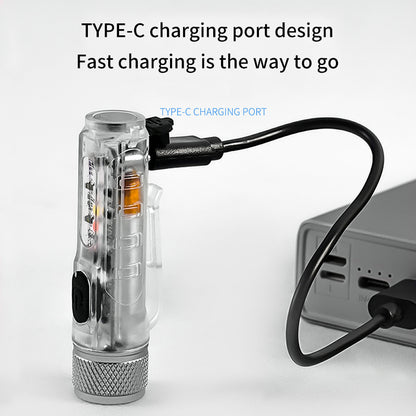 USB Rechargeable Multi-Function Flashlight Strong Light Super Bright Waterproof Long-Range Outdoor Household Portable LED Mini Flashlight