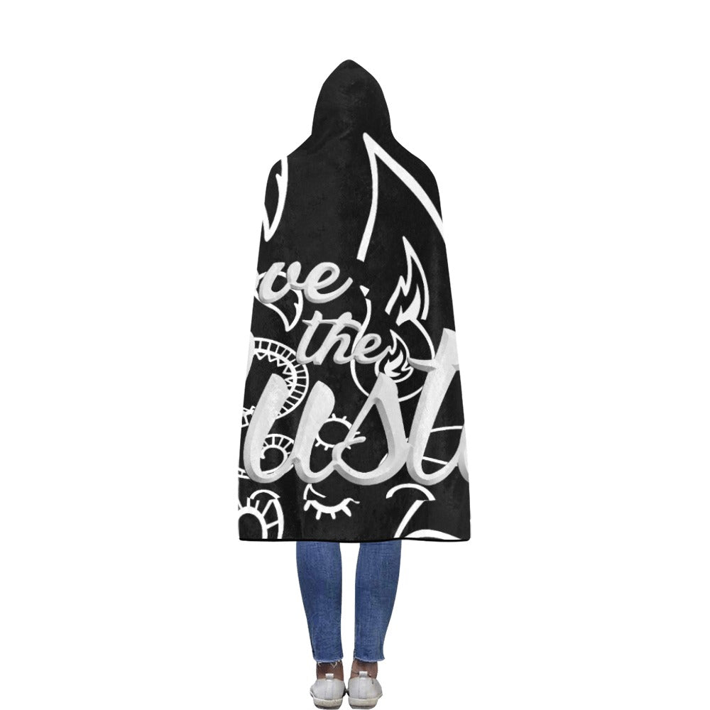 Love The Hustle Flannel Hooded Blanket 60"x80"