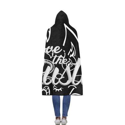 Love The Hustle Flannel Hooded Blanket 60"x80"