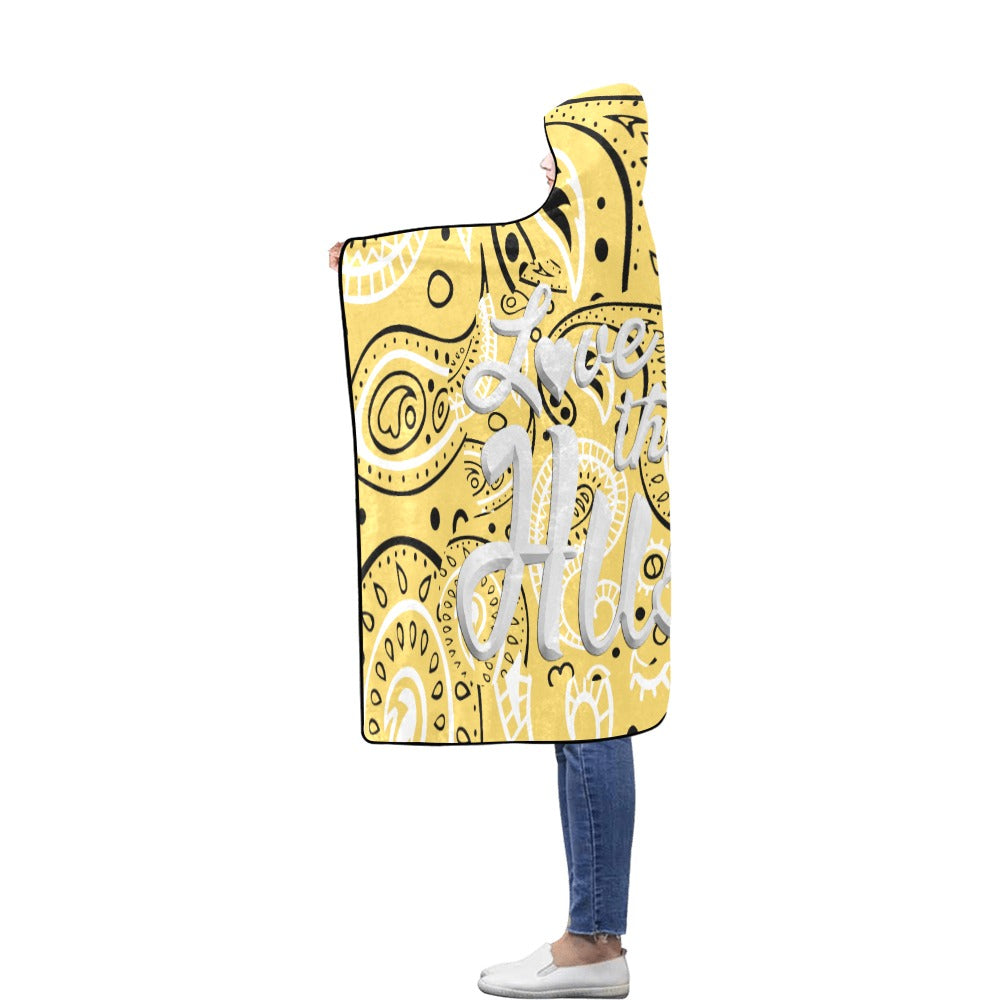 Love The Hustle Flannel Hooded Blanket 60"x80"