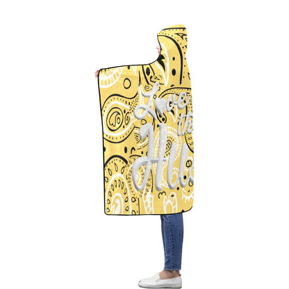 Love The Hustle Flannel Hooded Blanket 60"x80"