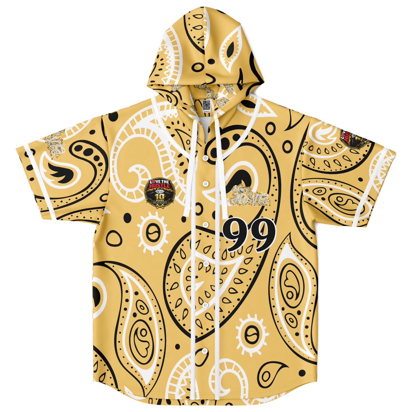 Love The Hustle® Hooded Baseball Jersey - Yellow Squad