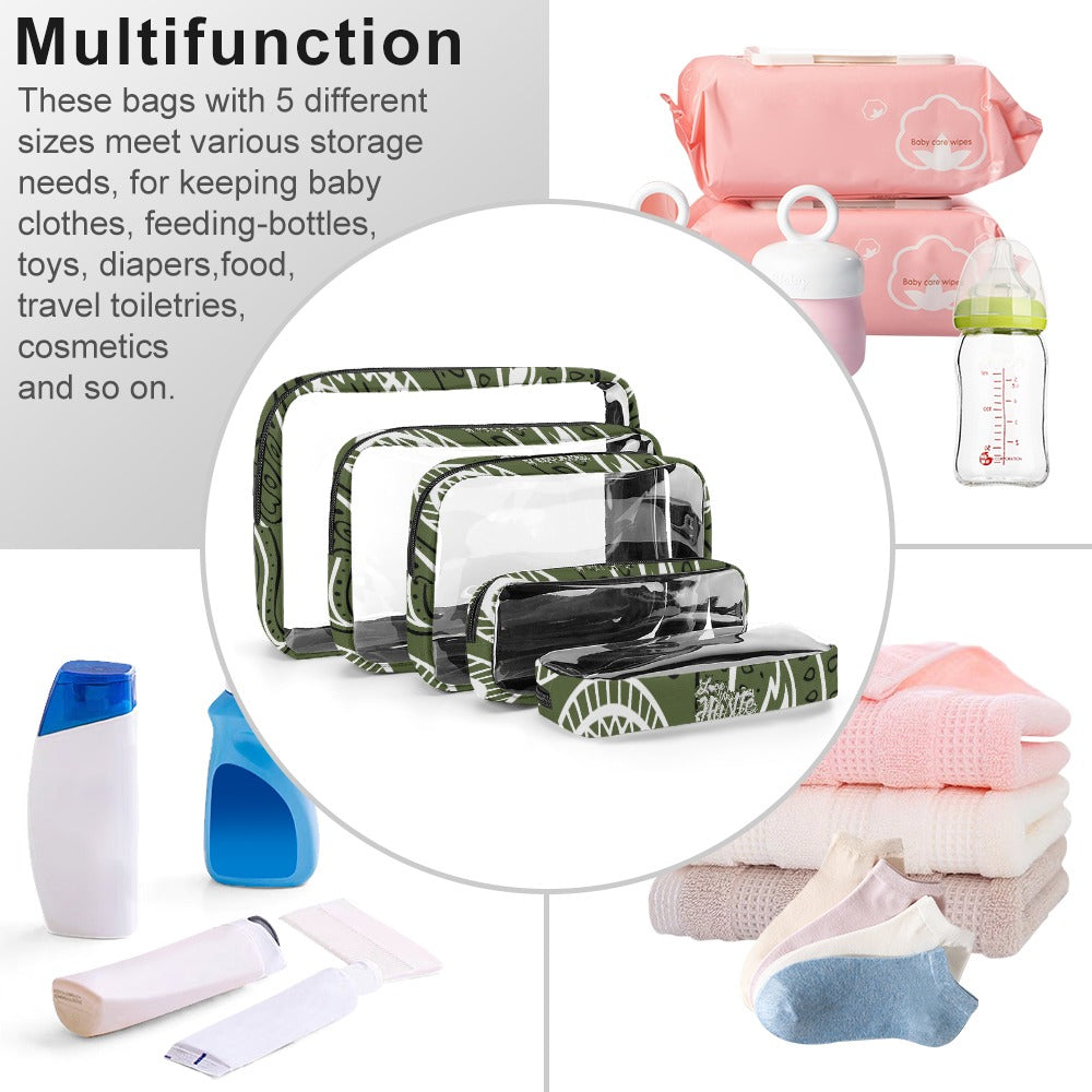 Love The Hustle™ Bandana Transparent Storage Bag – Five in One Collection