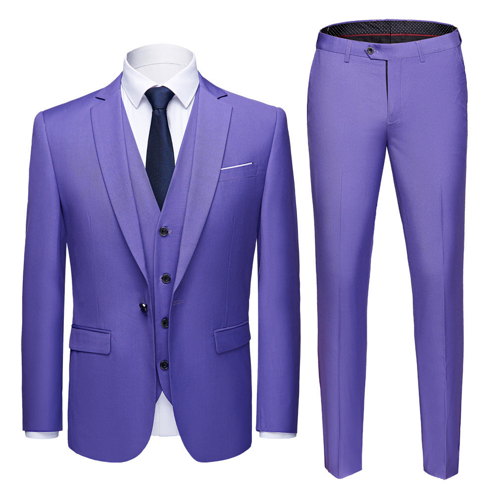 Men’s Business Suit Set – Long Sleeve Button-Up & Skinny Fit Trousers
