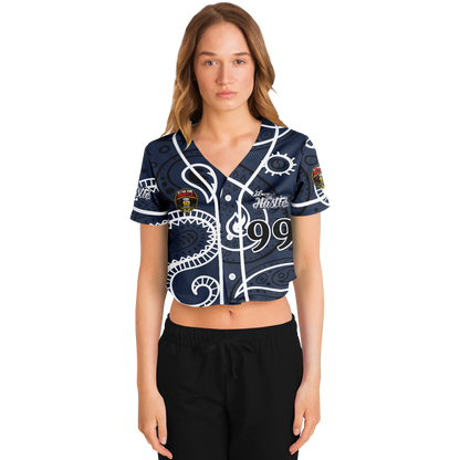 Love The Hustle® Cropped Baseball Jersey - Navy Squad