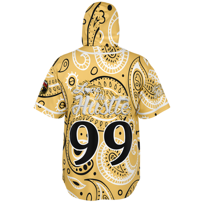 Love The Hustle® Hooded Baseball Jersey - Yellow Squad