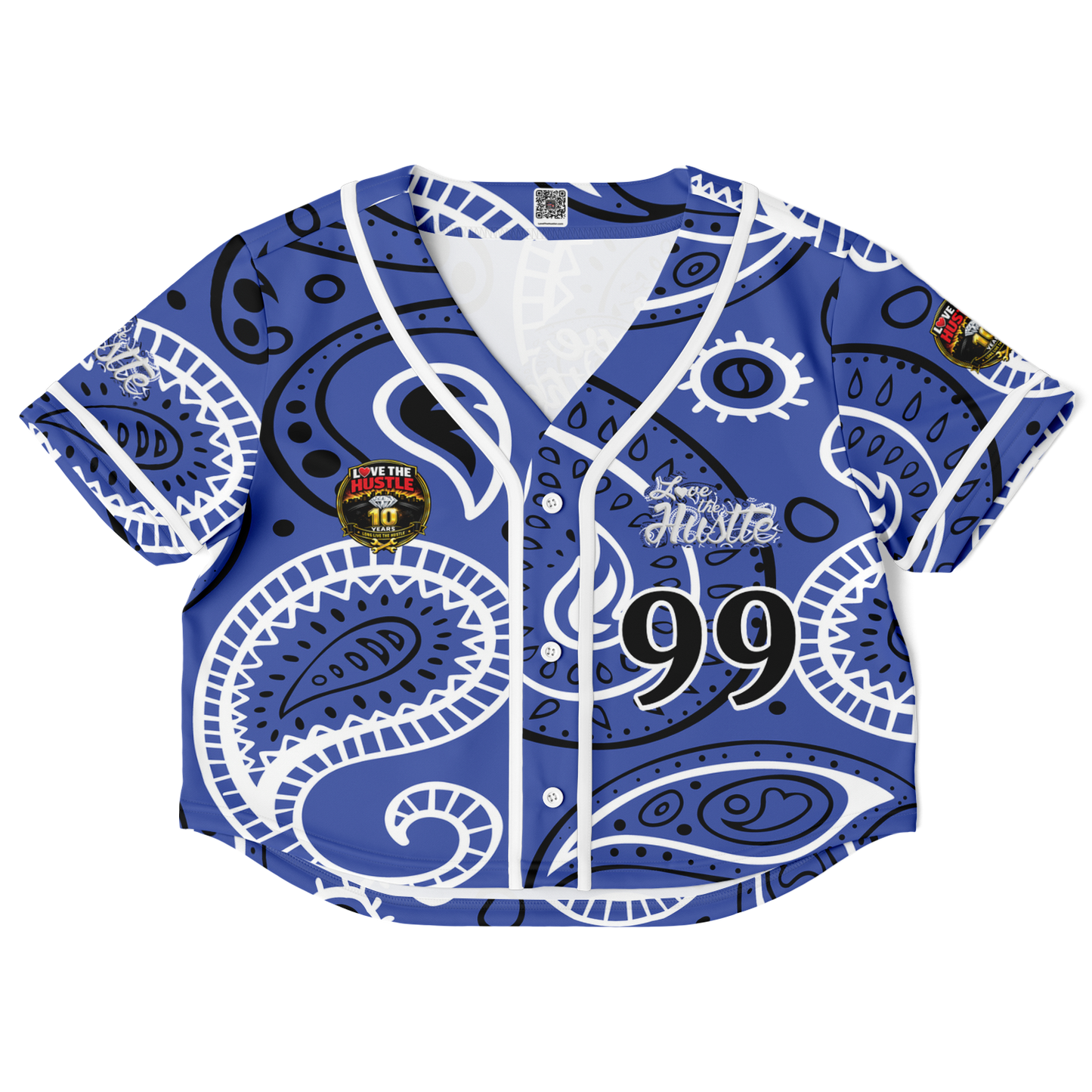 Love The Hustle® Cropped Baseball Jersey - Blue Squad