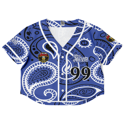 Love The Hustle® Cropped Baseball Jersey - Blue Squad