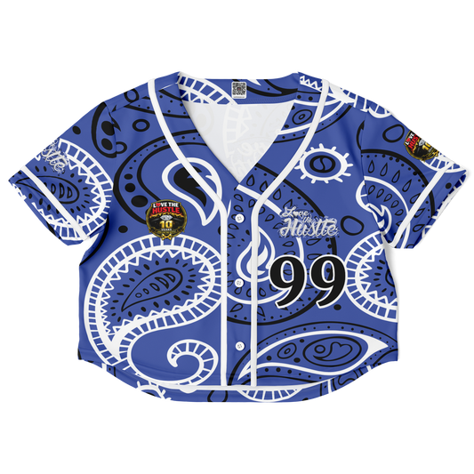 Love The Hustle® Cropped Baseball Jersey - Blue Squad