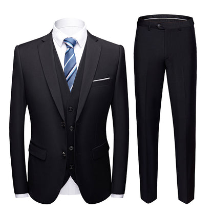 Men’s Business Suit Set – Long Sleeve Button-Up & Skinny Fit Trousers