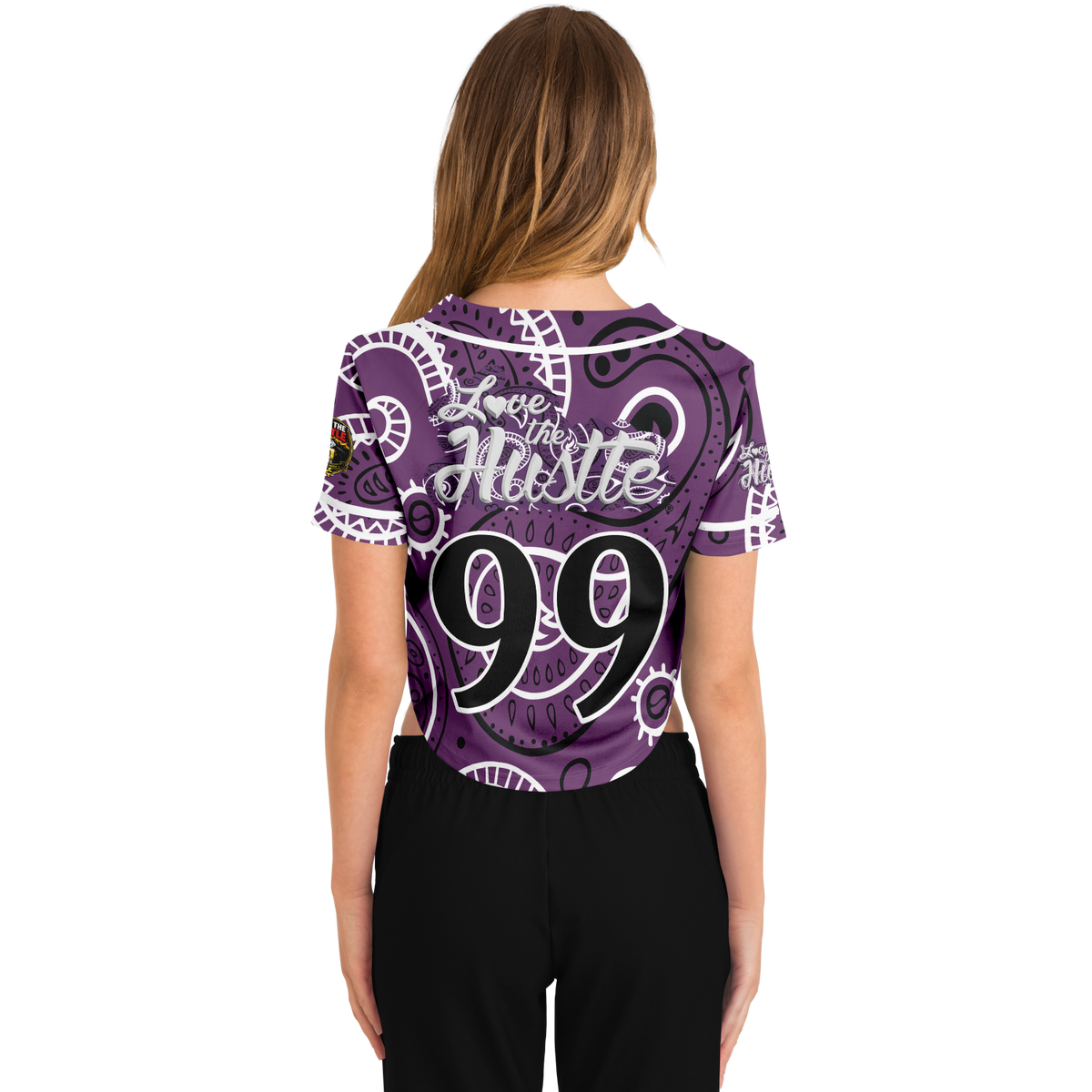Love The Hustle® Cropped Baseball Jersey - Purple Squad