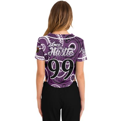 Love The Hustle® Cropped Baseball Jersey - Purple Squad