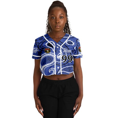 Love The Hustle® Cropped Baseball Jersey - Blue Squad