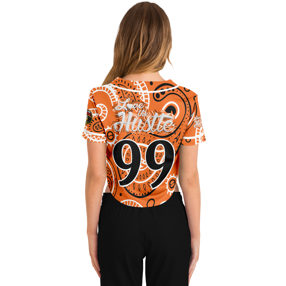 Love The Hustle® Cropped Baseball Jersey - Orange Squad