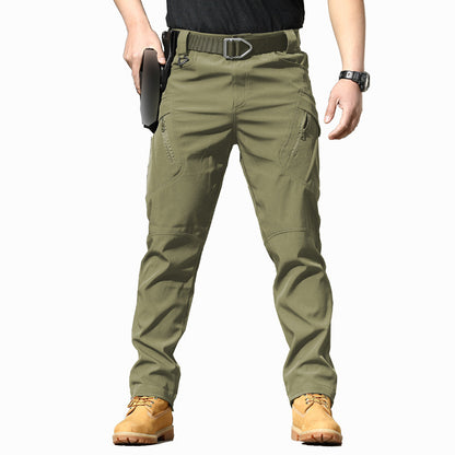 Pantalones tácticos de camuflaje para entrenamiento, pantalones elásticos de trabajo para exteriores en primavera y otoño, pantalones de asalto holgados de tela suave