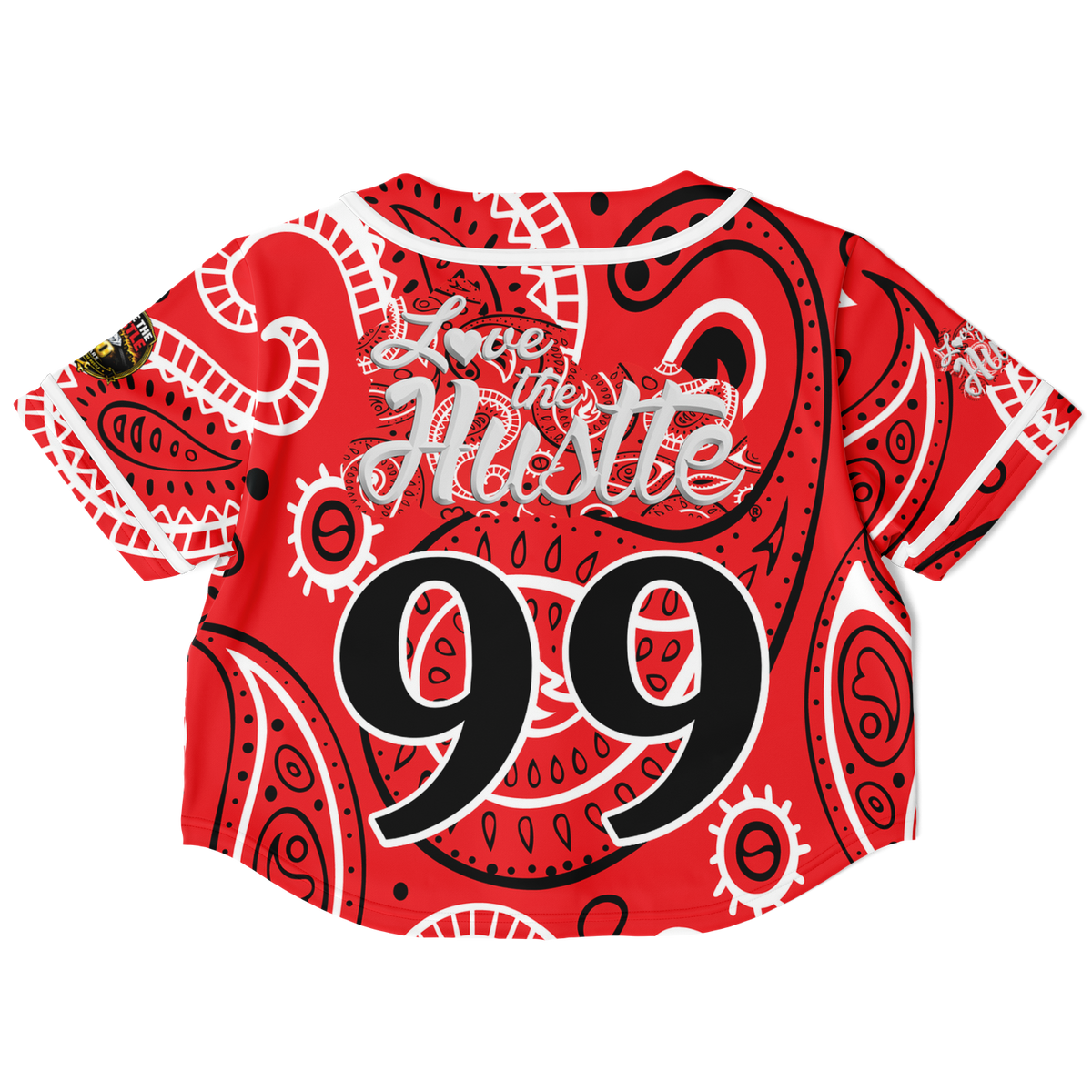 Love The Hustle® Cropped Baseball Jersey - Red Squad