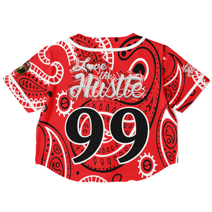 Love The Hustle® Cropped Baseball Jersey - Red Squad