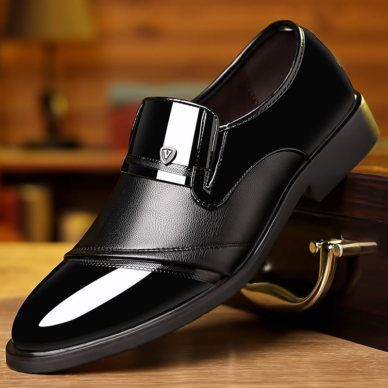 Chaussures de ville haut de gamme en cuir brillant, ensemble rehaussant, chaussures de costume pour homme