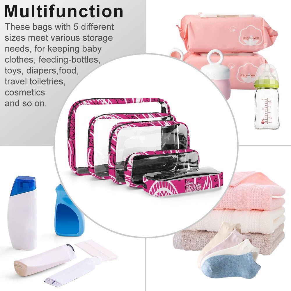 Love The Hustle™ Bandana Transparent Storage Bag – Five in One Collection
