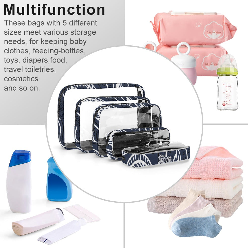 Love The Hustle™ Bandana Transparent Storage Bag – Five in One Collection