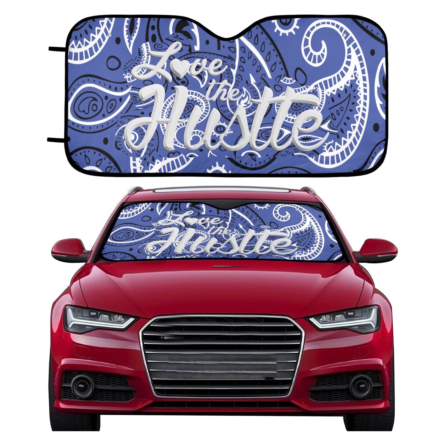 Love The Hustle Auto Sun Shade 57.6" x 27.6"（145cm x 70cm ）