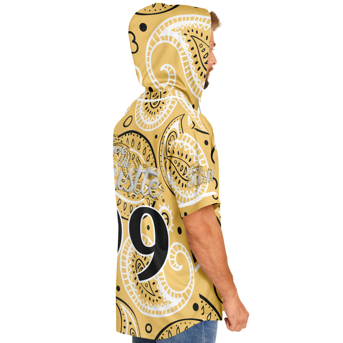 Love The Hustle® Hooded Baseball Jersey - Yellow Squad