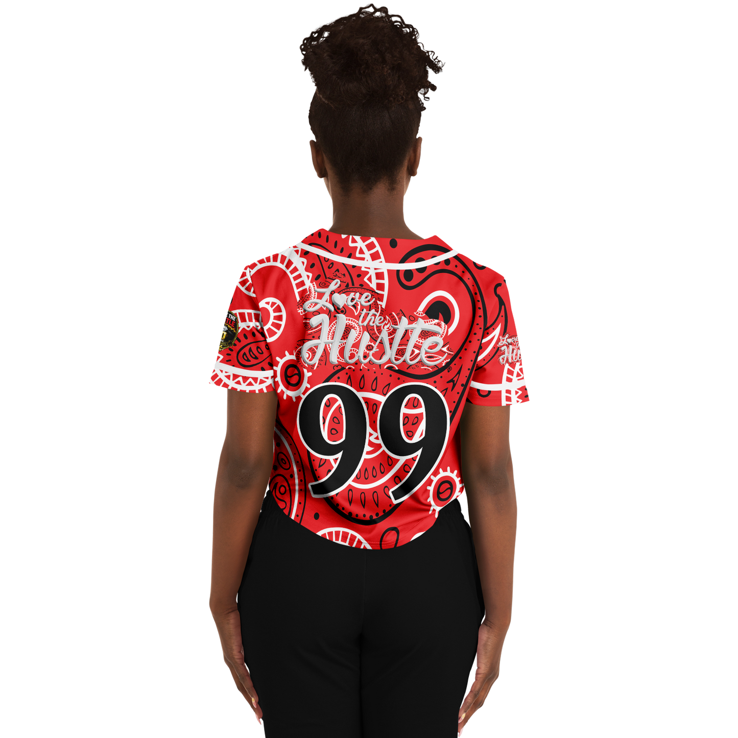 Love The Hustle® Cropped Baseball Jersey - Red Squad