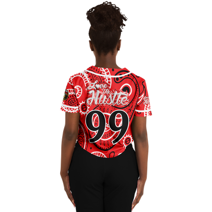 Love The Hustle® Cropped Baseball Jersey - Red Squad
