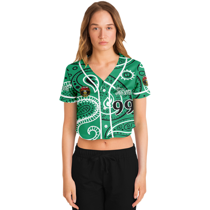 Love The Hustle® Cropped Baseball Jersey - Green Squad