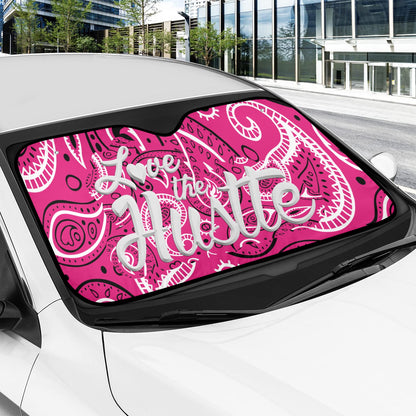 Love The Hustle Auto Sun Shade 57.6" x 27.6"（145cm x 70cm ）