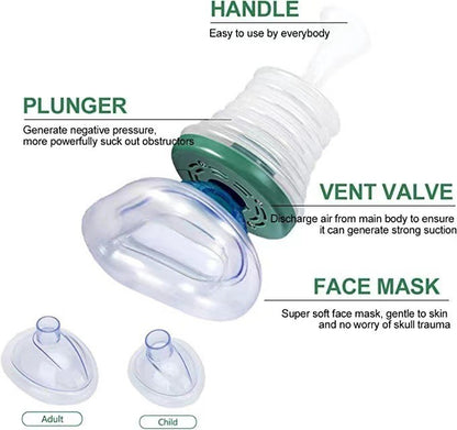 Respiratory Trainer – Suffocation First Aid Mask (Artificial Heart & Lung Choking Emergency Device)