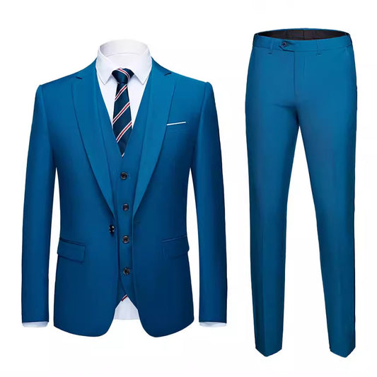 Men’s Business Suit Set – Long Sleeve Button-Up & Skinny Fit Trousers