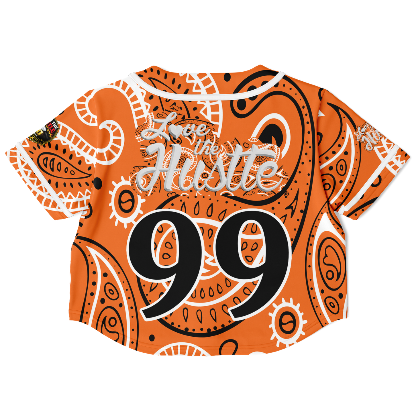 Love The Hustle® Cropped Baseball Jersey - Orange Squad