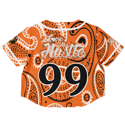 Love The Hustle® Cropped Baseball Jersey - Orange Squad