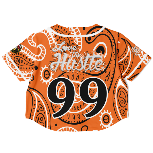 Love The Hustle® Cropped Baseball Jersey - Orange Squad