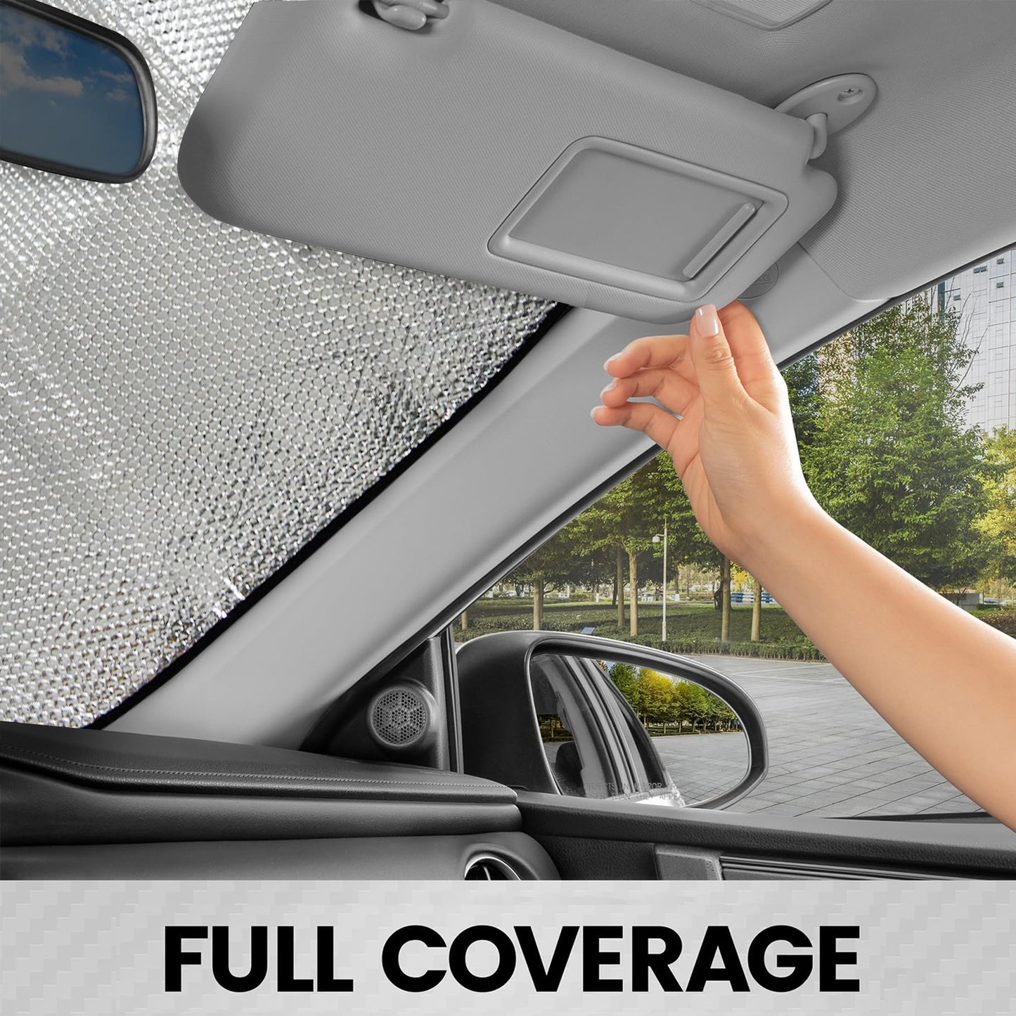 Love The Hustle Auto Sun Shade 57.6" x 27.6"（145cm x 70cm ）