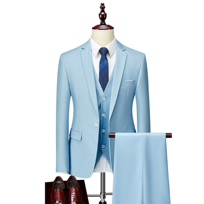 Men’s Business Suit Set – Long Sleeve Button-Up & Skinny Fit Trousers