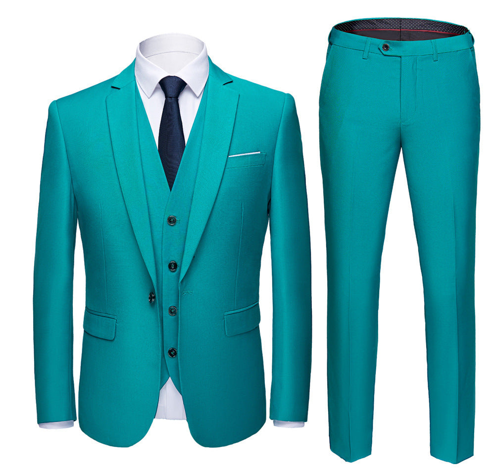 Men’s Business Suit Set – Long Sleeve Button-Up & Skinny Fit Trousers