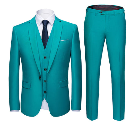 Men’s Business Suit Set – Long Sleeve Button-Up & Skinny Fit Trousers