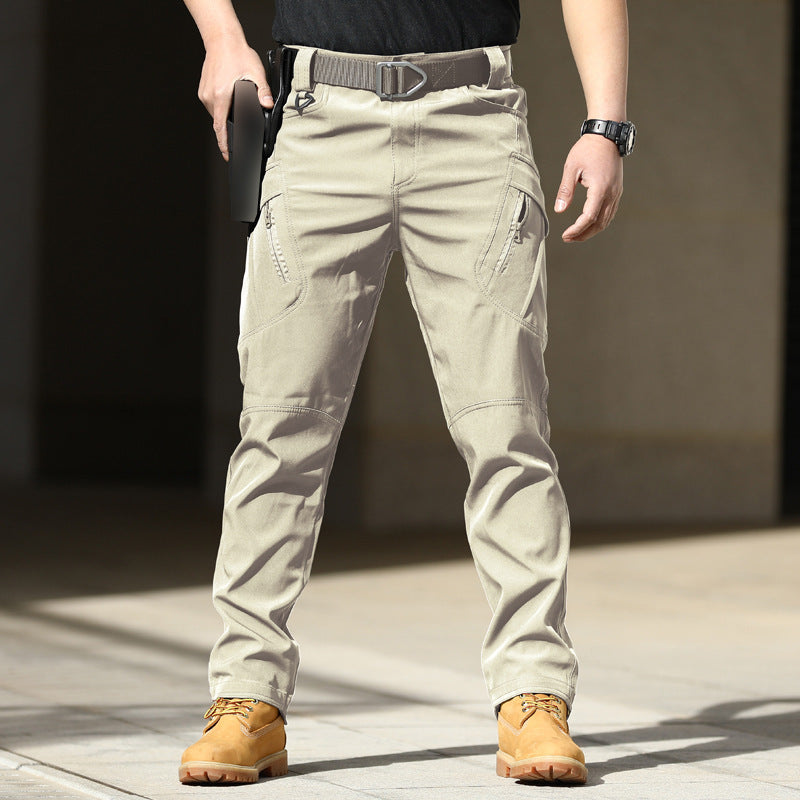 Pantalones tácticos de camuflaje para entrenamiento, pantalones elásticos de trabajo para exteriores en primavera y otoño, pantalones de asalto holgados de tela suave