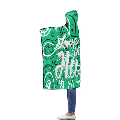 Love The Hustle Flannel Hooded Blanket 60"x80"