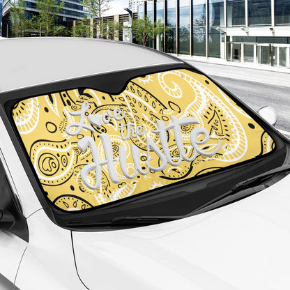 Love The Hustle Auto Sun Shade 57.6" x 27.6"（145cm x 70cm ）