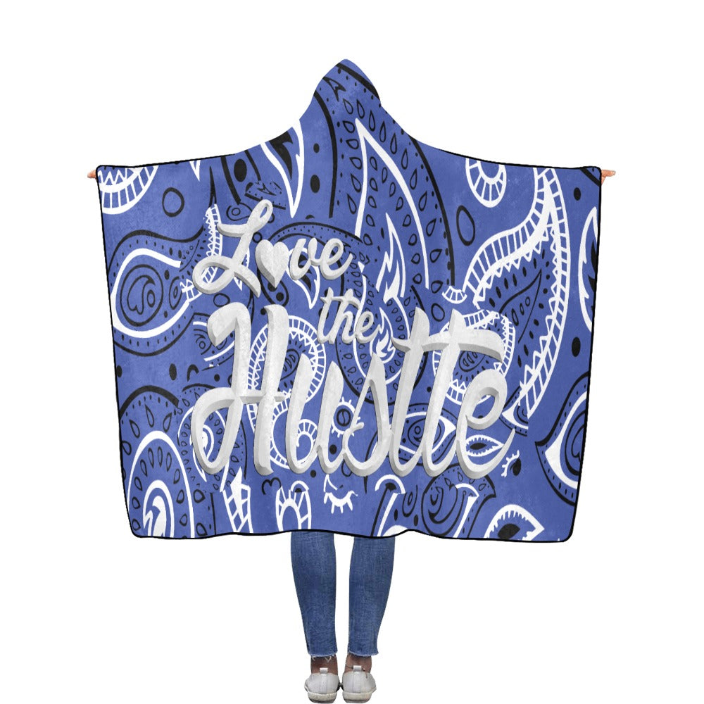 Love The Hustle Flannel Hooded Blanket 60"x80"