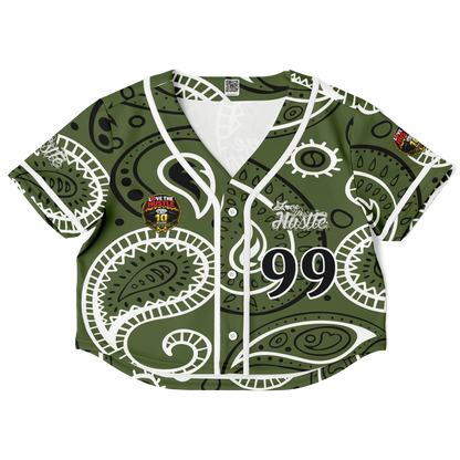 Love The Hustle® Cropped Baseball Jersey - Camo Squad