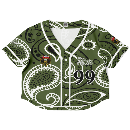 Love The Hustle® Cropped Baseball Jersey - Camo Squad