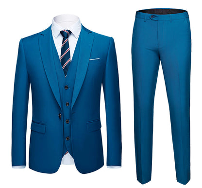 Men’s Business Suit Set – Long Sleeve Button-Up & Skinny Fit Trousers