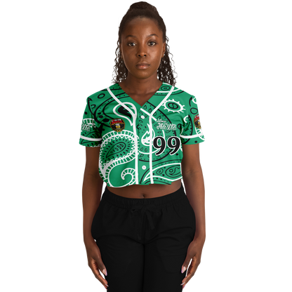 Love The Hustle® Cropped Baseball Jersey - Green Squad