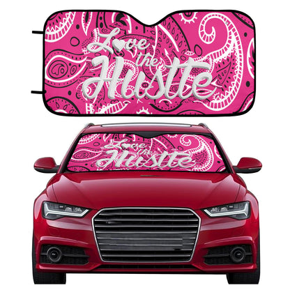 Love The Hustle Auto Sun Shade 57.6" x 27.6"（145cm x 70cm ）