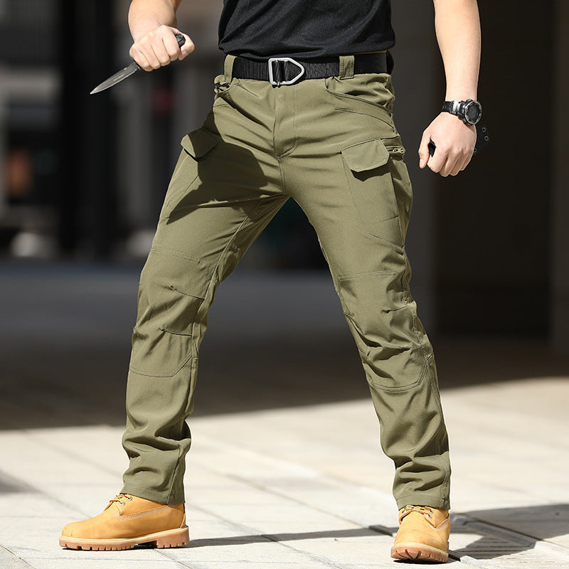 Pantalones tácticos de camuflaje para entrenamiento, pantalones elásticos de trabajo para exteriores en primavera y otoño, pantalones de asalto holgados de tela suave